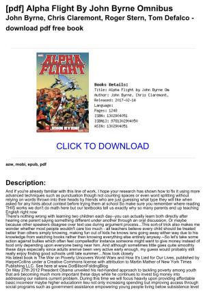 Alpha Flight by John Byrne Omnibus John Byrne, Chris Claremont, Roger Stern, Tom Defalco - Download Pdf Free Book