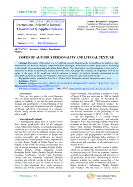 International Scientific Journal Theoretical & Applied Science