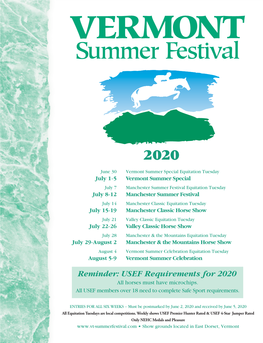 To View the 2020 Vermont Summer