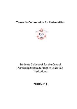 Tanzania Commission for Universities 2010/2011