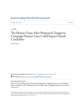 How Proposed Changes to Campaign Finance Laws Could Impact Female Candidates Jason P