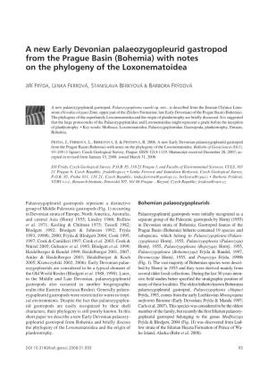 A New Early Devonian Palaeozygopleurid Gastropod from the Prague Basin (Bohemia) with Notes on the Phylogeny of the Loxonematoidea
