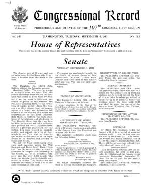 House of Representatives the House Was Not in Session Today