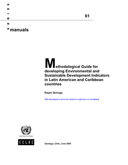 Methodological Guide for Developing Environmental and Sustainable Development Indicators in Latin America and Caribbean Countrie