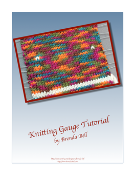 Knitting Gauge Tutorial.Spub