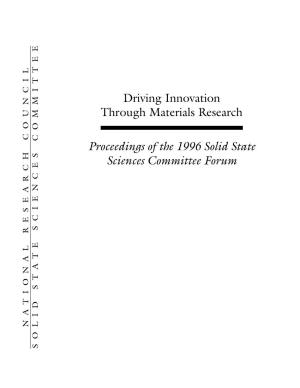 Driving Innovation Through Materials Research Proceedings of the 1996