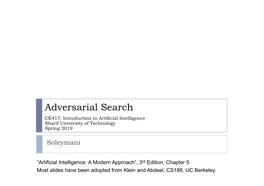 Adversarial Search (Game)