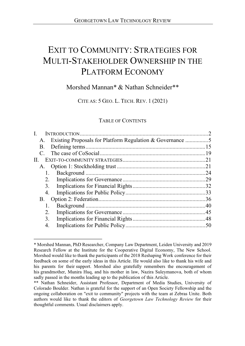 Strategies for Multi-Stakeholder Ownership in the Platform Economy