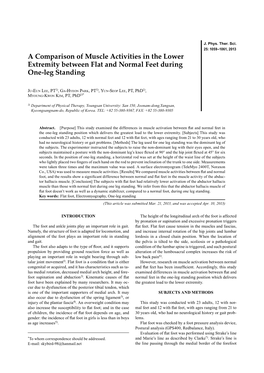 A Comparison of Muscle Activities in the Lower Extremity Between Flat and Normal Feet During One-Leg Standing