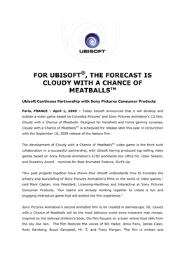 For Ubisoft , the Forecast Is Cloudy With