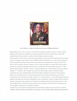 Lee D. Bonar Jr. / Hope for the Warriors / Director of Military Relations