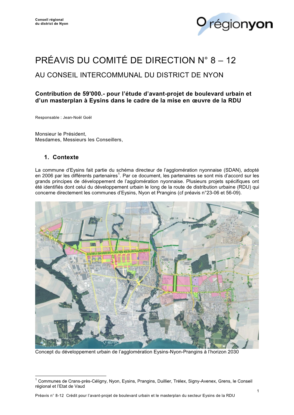 Préavis Du Comité De Direction N° 8 – 12