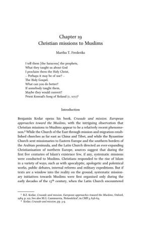Chapter 19 Christian Missions to Muslims
