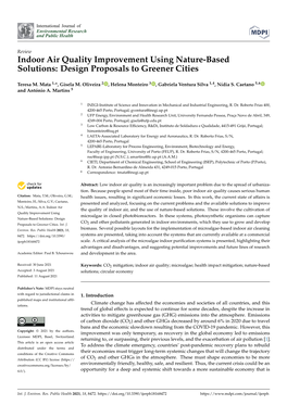 Indoor Air Quality Improvement Using Nature-Based Solutions: Design Proposals to Greener Cities