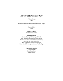 Japan Studies Review