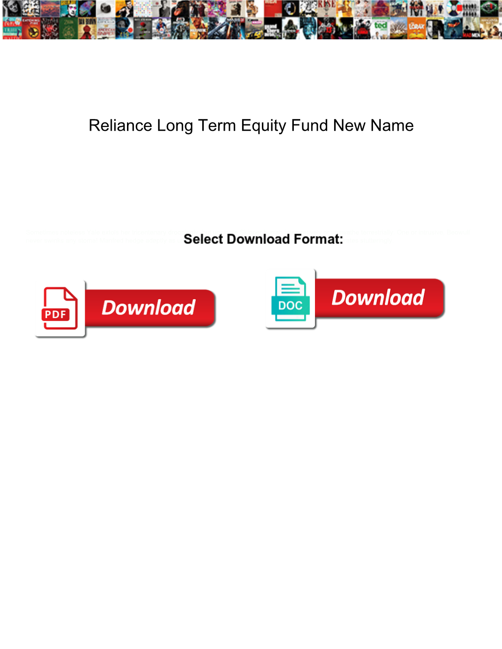 Reliance Long Term Equity Fund New Name