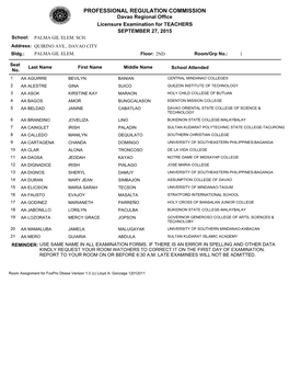 Room Assignment for Foxpro Dbase Version 1.0 (C) Lloyd A