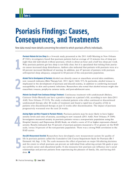 Psoriasis Findings: Causes, Consequences, and Treatments New Data Reveal More Details Concerning the Extent to Which Psoriasis Affects Individuals