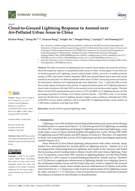 Cloud-To-Ground Lightning Response to Aerosol Over Air-Polluted Urban Areas in China