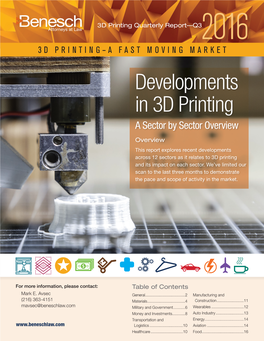 Developments in 3D Printing a Sector by Sector Overview