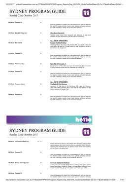 Sydney Program Guide Sydney Program Guide