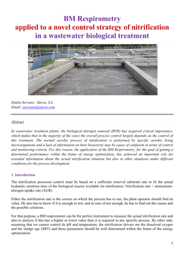 BM Respirometry Applied to a Novel Control Strategy of Nitrification in a Wastewater Biological Treatment