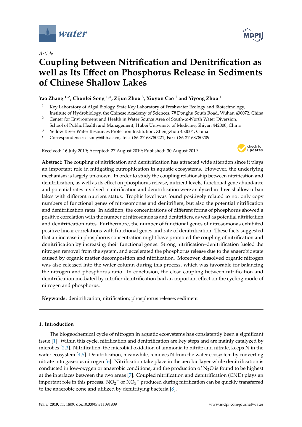 Coupling Between Nitrification and Denitrification As Well As Its Effect