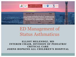ED Management of Status Asthmaticus