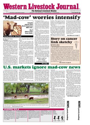 Mad-Cow’ Worries Intensify Becoming Prevalent.” Institute
