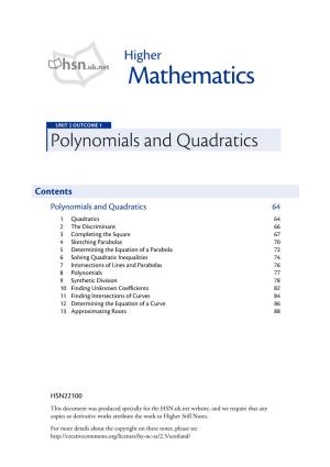 Polynomials and Quadratics