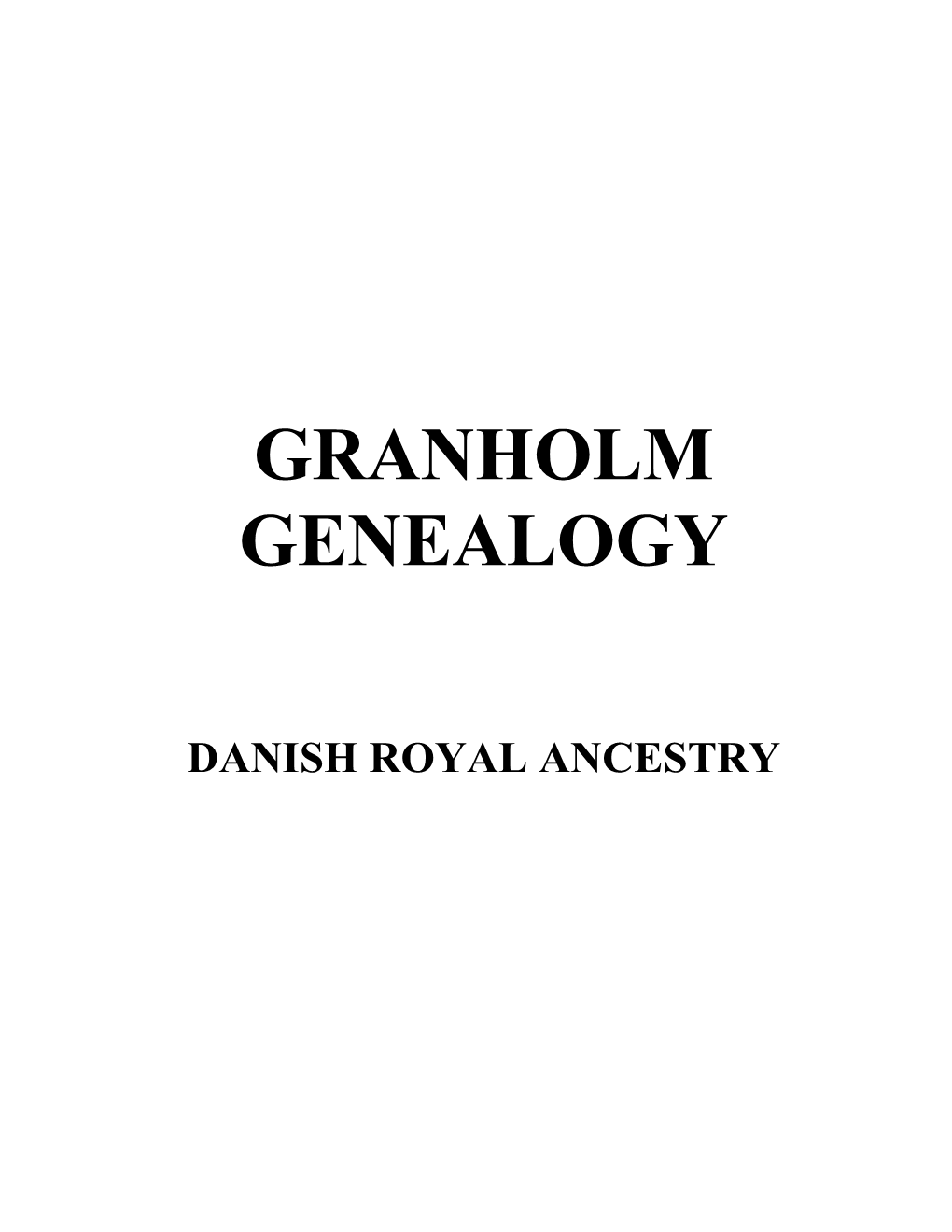 Danish Royal Ancestry