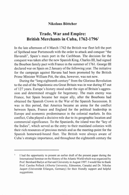 Trade, War and Empire: British Merchants in Cuba, 1762-17961