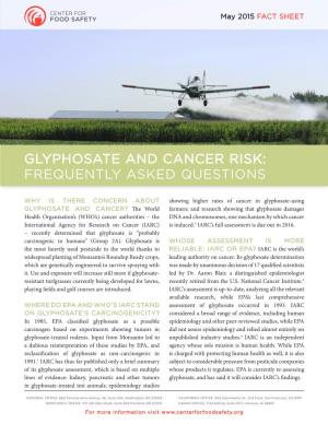 Glyphosate and Cancer Risk: Frequently Asked Questions