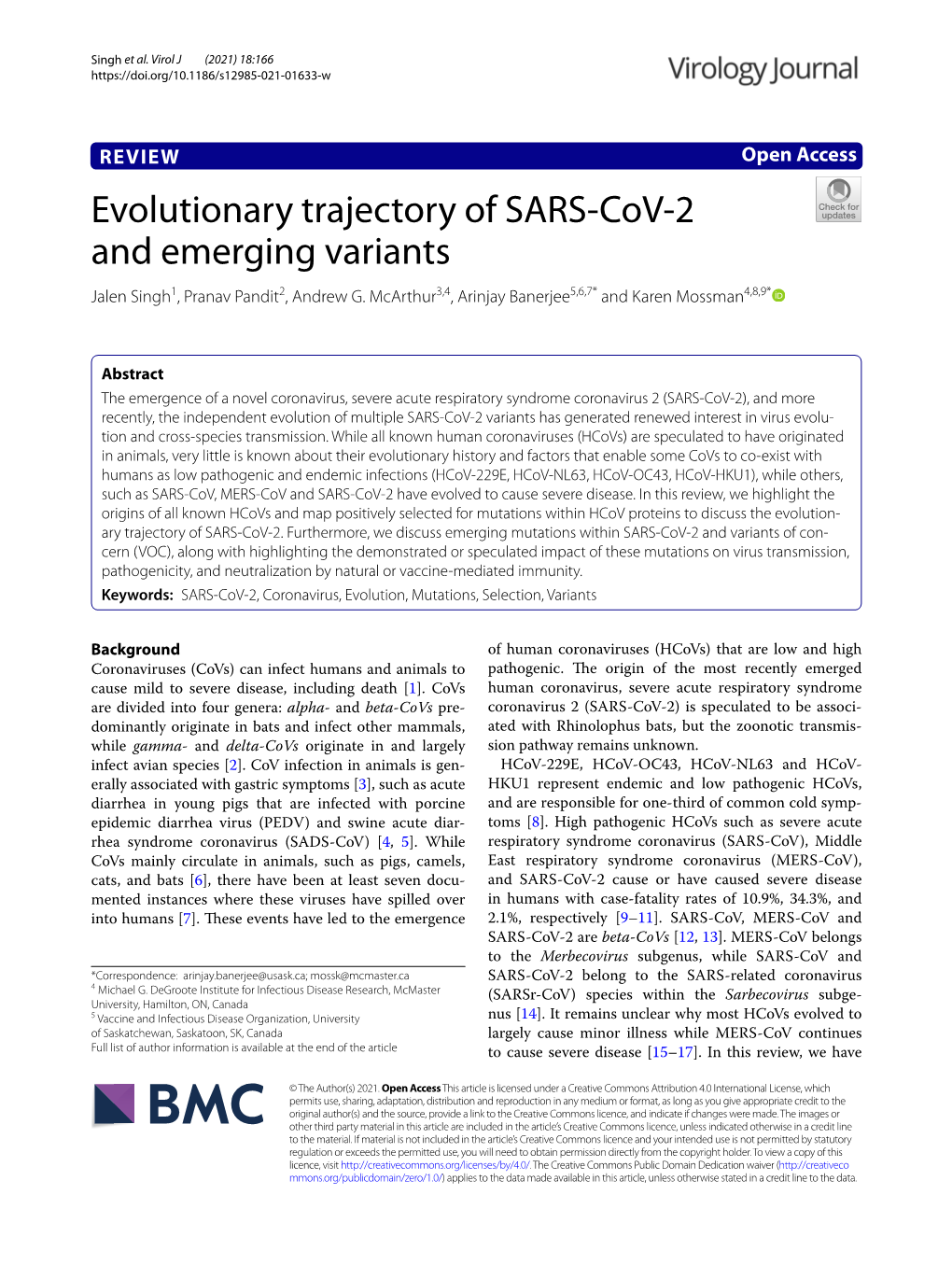 Evolutionary Trajectory of SARS-Cov-2 and Emerging Variants