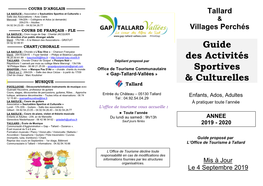 Guide Des Activités Sportives & Culturelles