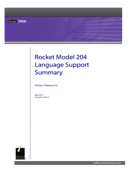 Rocket Model 204 Language Support Summary