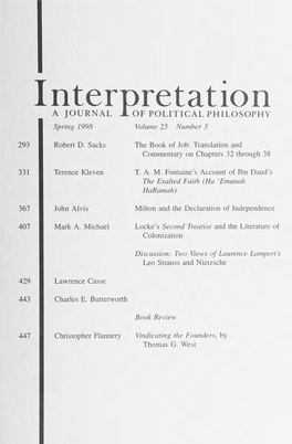 Interpretation: a Journal of Political Philosophy