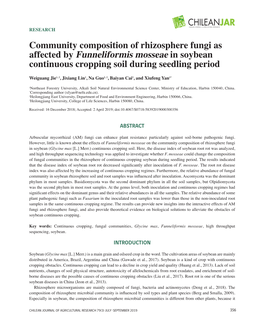 Community Composition of Rhizosphere Fungi As Affected by Funneliformis Mosseae in Soybean Continuous Cropping Soil During Seedling Period