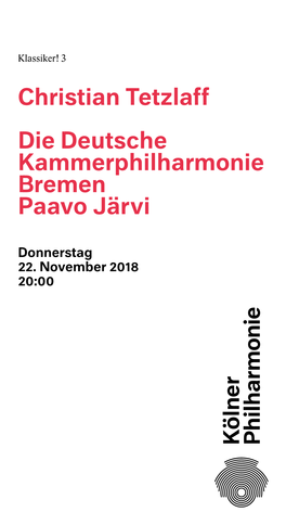 Christian Tetzlaff Die Deutsche Kammerphilharmonie Bremen Paavo Järvi