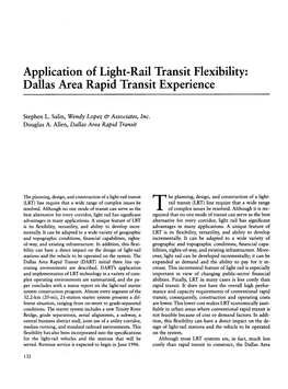 Application of Light-Rail Transit Flexibility: Dallas Area Rapid Transit Experience