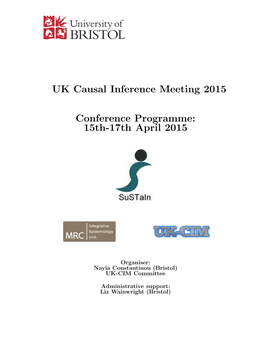 UK Causal Inference Meeting 2015 Conference Programme