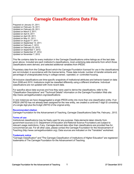 Carnegie Classifications Data File