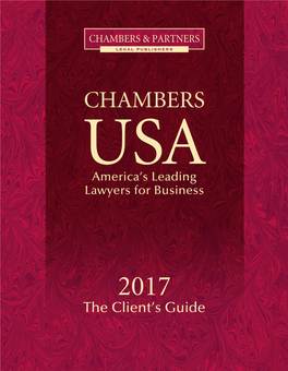 Chambers USA 2017 Client's Guide Places Bartlit Beck Attorneys in The