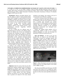 Towards an Improved Morphometric Database of Valleys and Fans on Mars