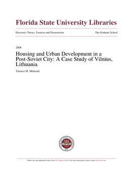 Housing and Urban Development in a Post-Soviet City: a Case Study of Vilnius, Lithuania Terence M