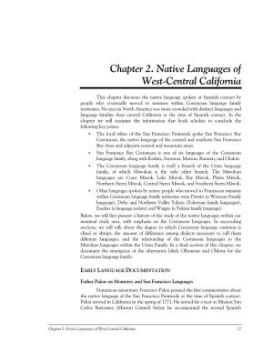 Chapter 2. Native Languages of West-Central California