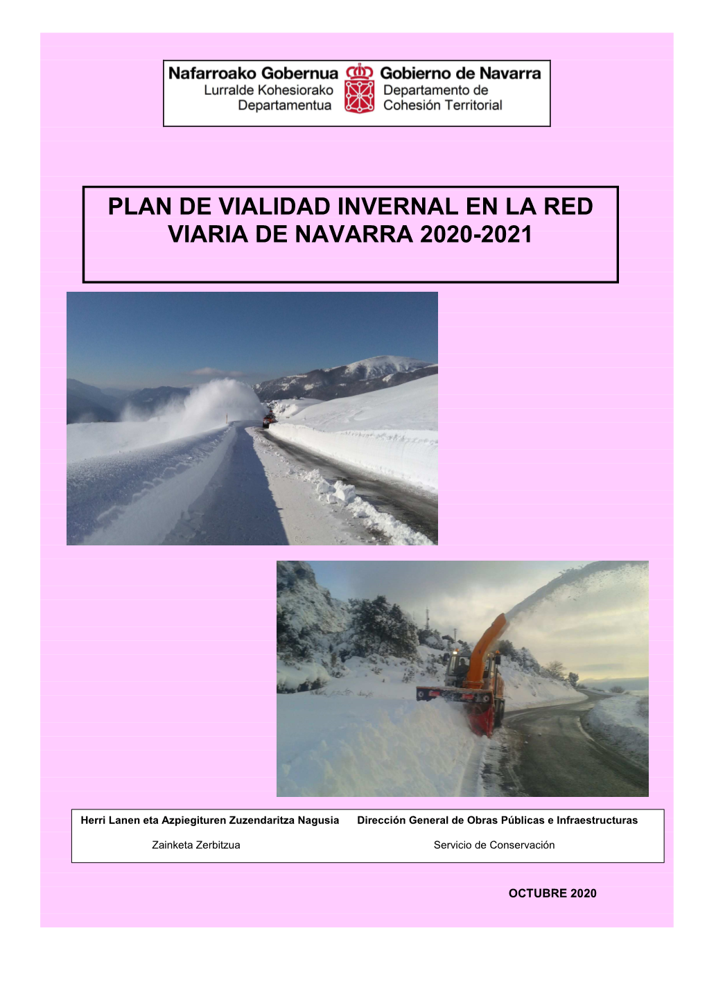 Plan De Vialidad Invernal En La Red Viaria De Navarra 2020-2021