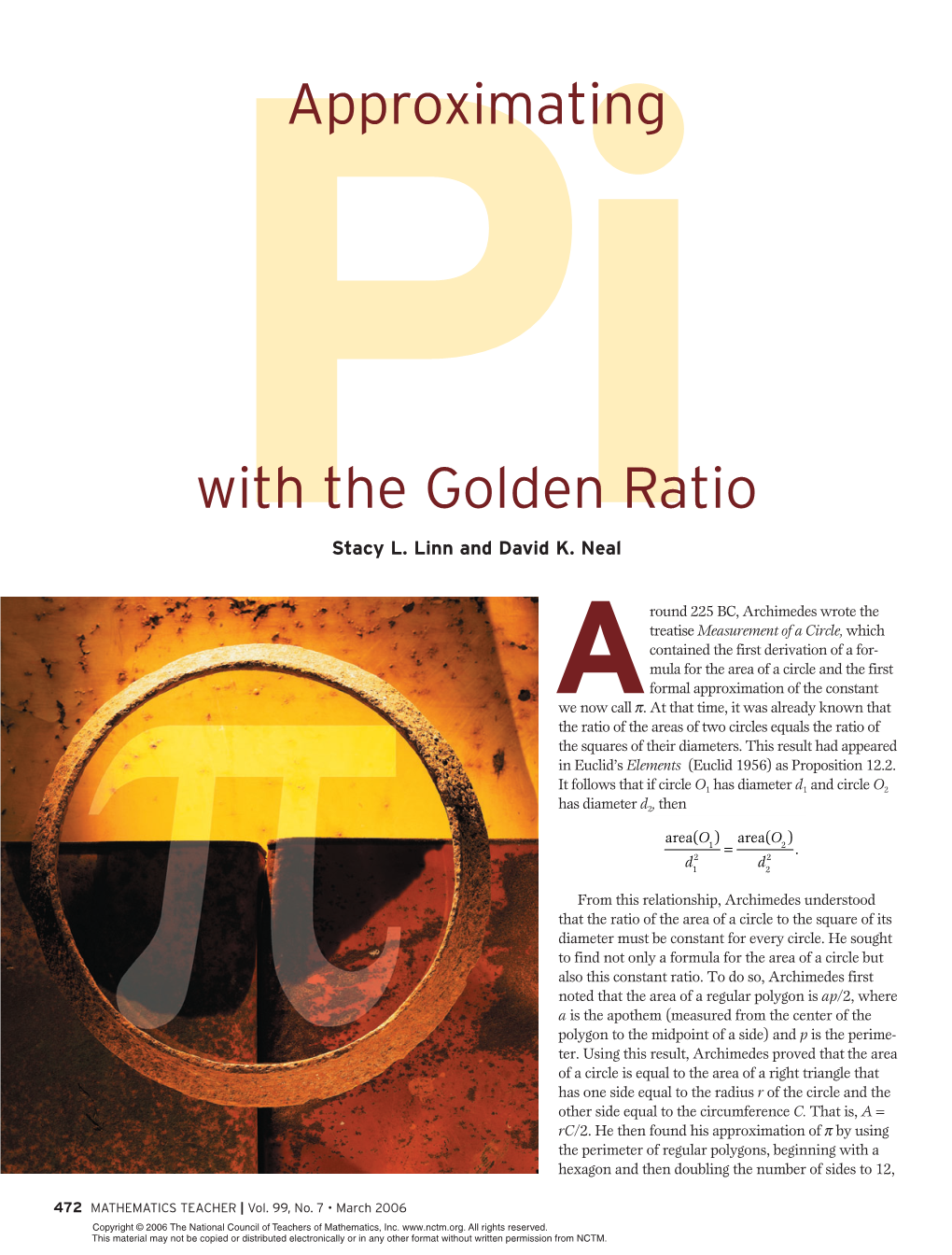 Piwith the Golden Ratio Approximating