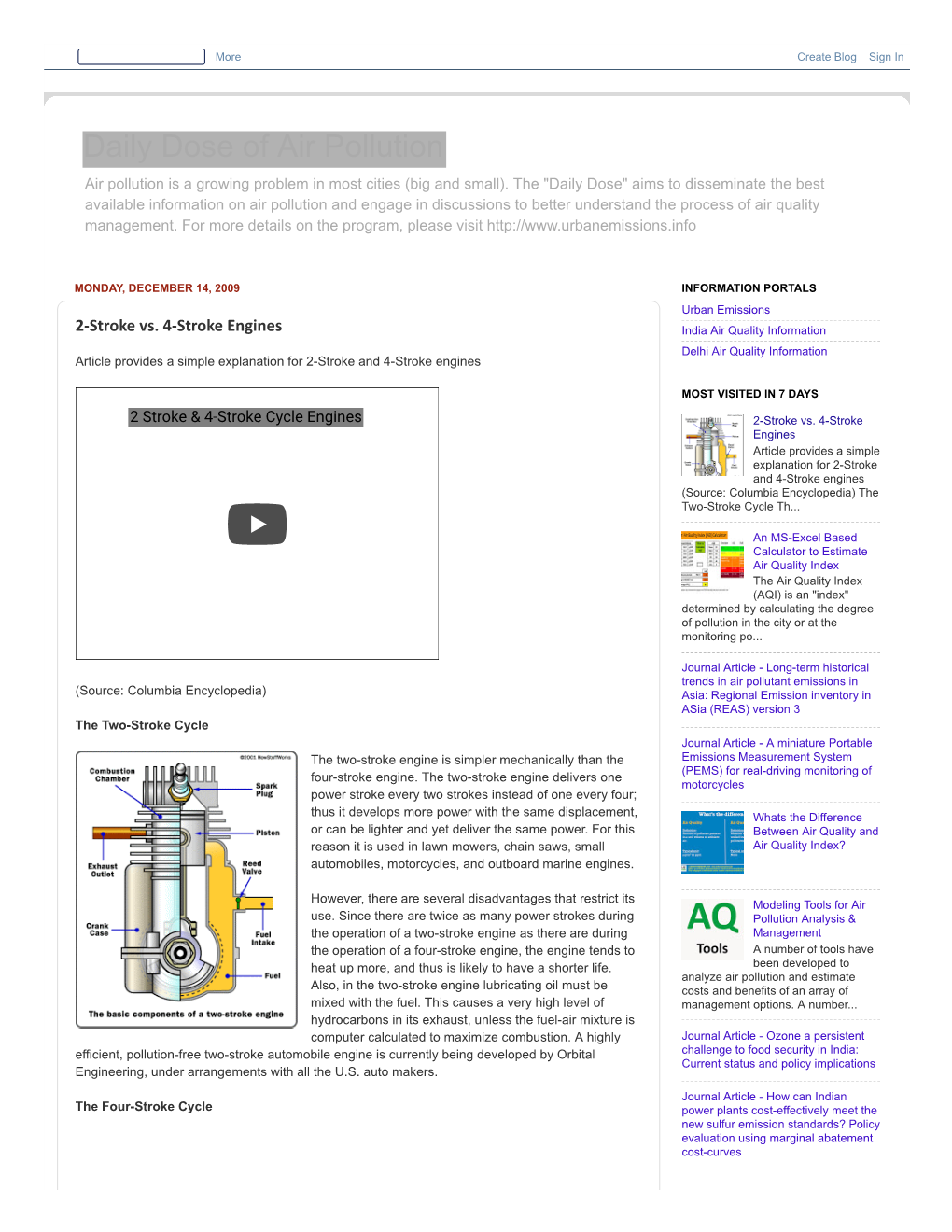 Article Provides a Simple Explanation for 2-Stroke and 4-Stroke Engines