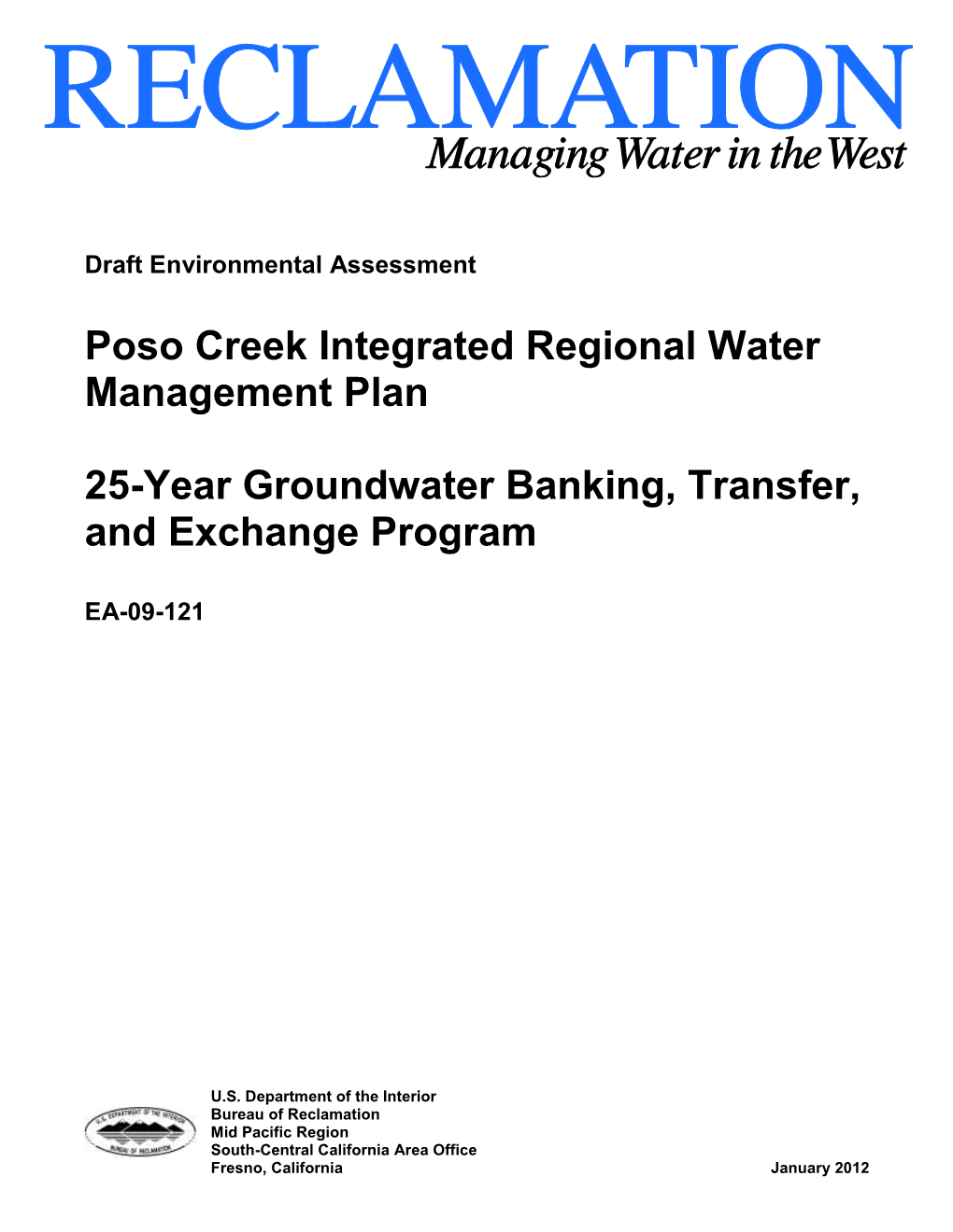 Poso Creek Integrated Regional Water Management Plan 25-Year